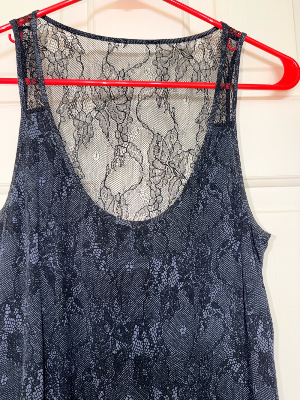 Women’s Navy Lace Overlay Tank Top